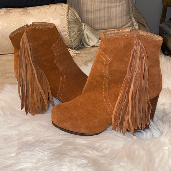 Jeffery Campbell Prance Brown Suede Fringe Boots Size 11 - Picture 3 of 15